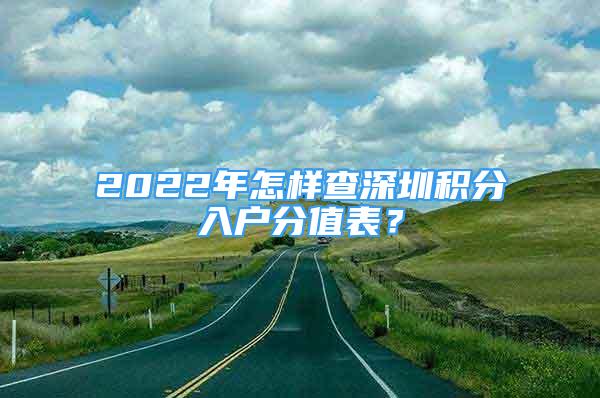 2022年怎样查深圳积分入户分值表？