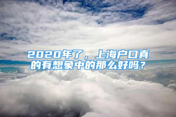 2020年了，上海户口真的有想象中的那么好吗？