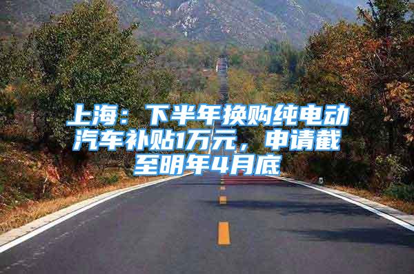 上海：下半年换购纯电动汽车补贴1万元，申请截至明年4月底