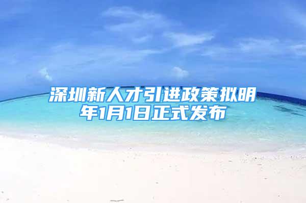 深圳新人才引进政策拟明年1月1日正式发布