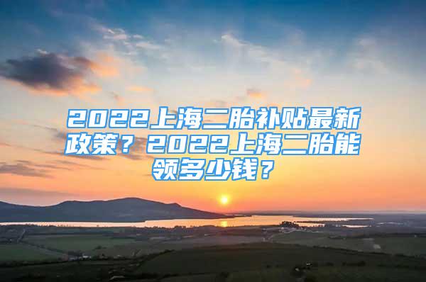 2022上海二胎补贴最新政策？2022上海二胎能领多少钱？