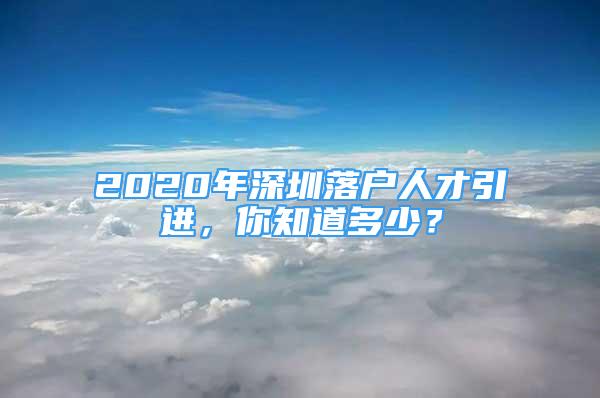 2020年深圳落户人才引进，你知道多少？