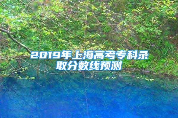 2019年上海高考专科录取分数线预测