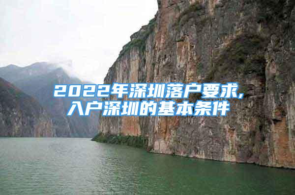2022年深圳落户要求,入户深圳的基本条件