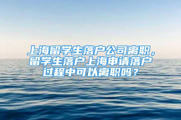 上海留学生落户公司离职，留学生落户上海申请落户过程中可以离职吗？