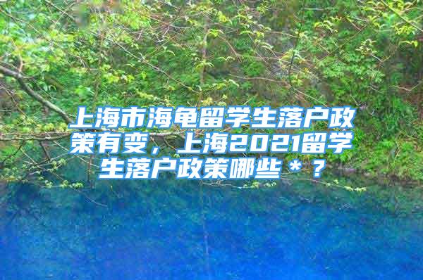 上海市海龟留学生落户政策有变，上海2021留学生落户政策哪些＊？