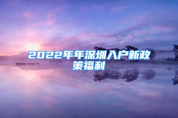 2022年年深圳入户新政策福利