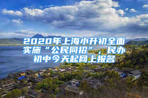 2020年上海小升初全面实施“公民同招”，民办初中今天起网上报名