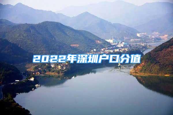 2022年深圳户口分值