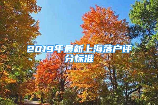 2019年最新上海落户评分标准
