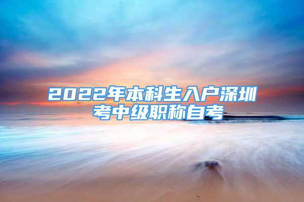 2022年本科生入户深圳 考中级职称自考
