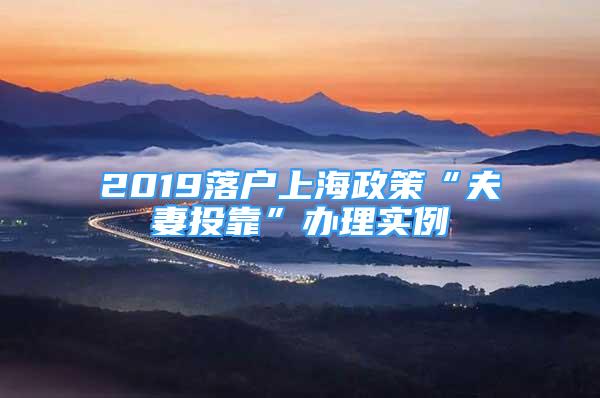 2019落户上海政策“夫妻投靠”办理实例
