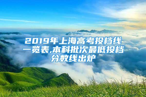 2019年上海高考投档线一览表,本科批次最低投档分数线出炉
