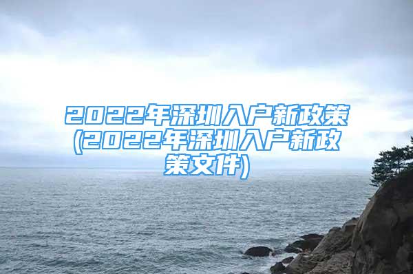 2022年深圳入户新政策(2022年深圳入户新政策文件)