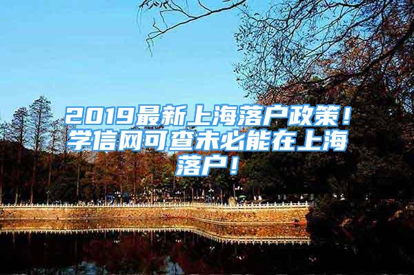 2019最新上海落户政策！学信网可查未必能在上海落户！