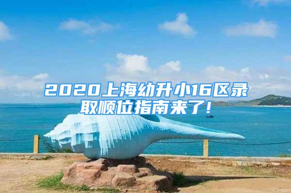 2020上海幼升小16区录取顺位指南来了!