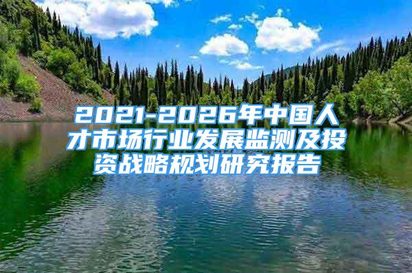 2021-2026年中国人才市场行业发展监测及投资战略规划研究报告