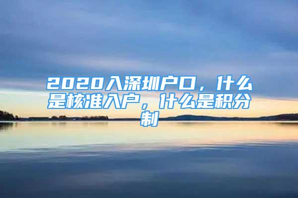 2020入深圳户口，什么是核准入户，什么是积分制