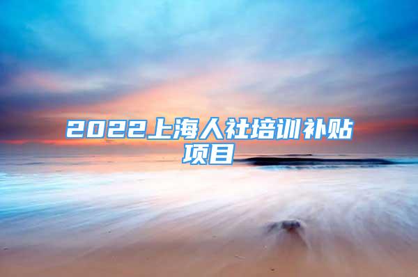 2022上海人社培训补贴项目