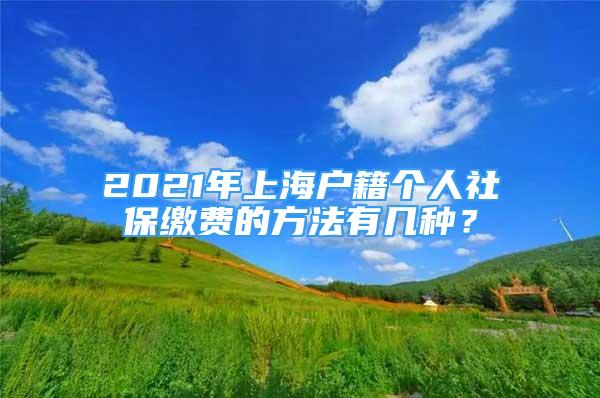 2021年上海户籍个人社保缴费的方法有几种？