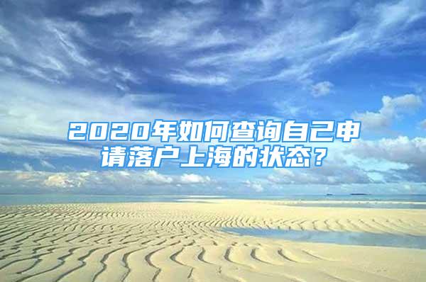 2020年如何查询自己申请落户上海的状态？