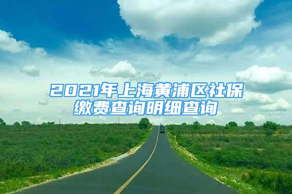 2021年上海黄浦区社保缴费查询明细查询