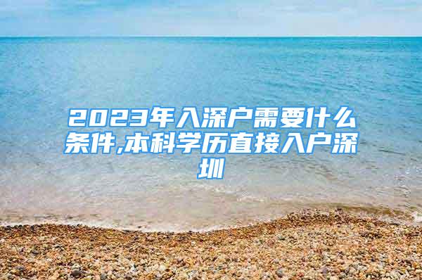 2023年入深户需要什么条件,本科学历直接入户深圳