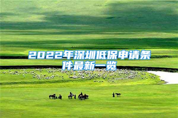 2022年深圳低保申请条件最新一览
