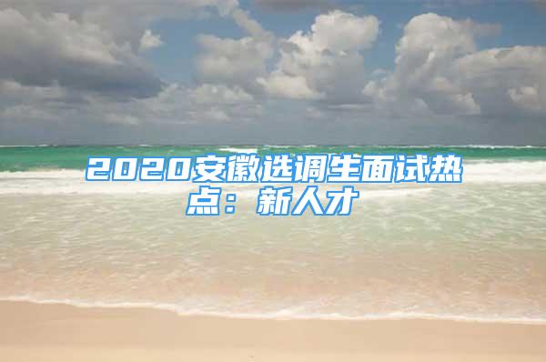 2020安徽选调生面试热点：新人才