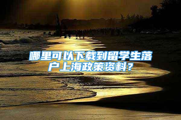 哪里可以下载到留学生落户上海政策资料？