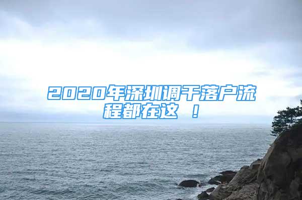 2020年深圳调干落户流程都在这 ！