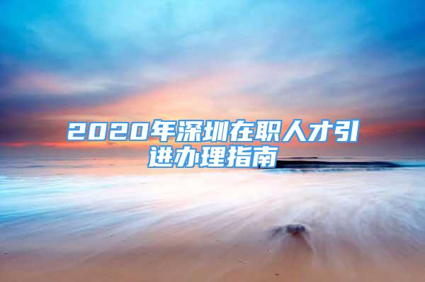 2020年深圳在职人才引进办理指南