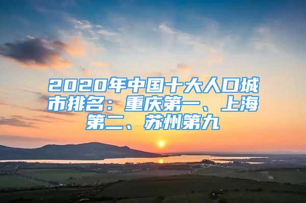 2020年中国十大人口城市排名：重庆第一、上海第二、苏州第九