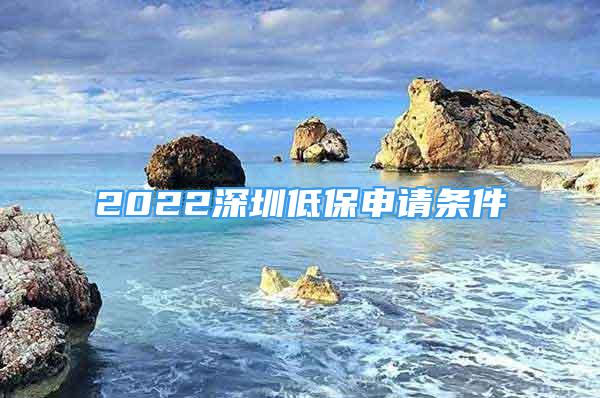 2022深圳低保申请条件