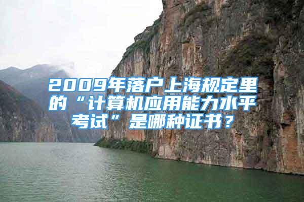 2009年落户上海规定里的“计算机应用能力水平考试”是哪种证书？