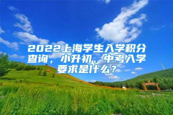 2022上海学生入学积分查询，小升初、中考入学要求是什么？