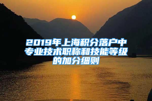 2019年上海积分落户中专业技术职称和技能等级的加分细则