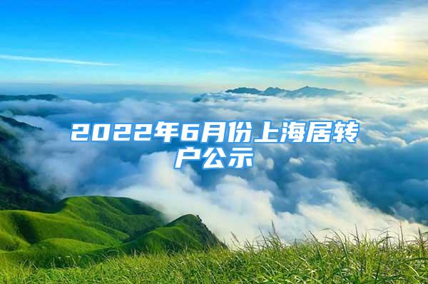 2022年6月份上海居转户公示