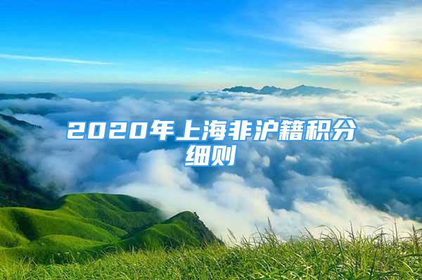 2020年上海非沪籍积分细则