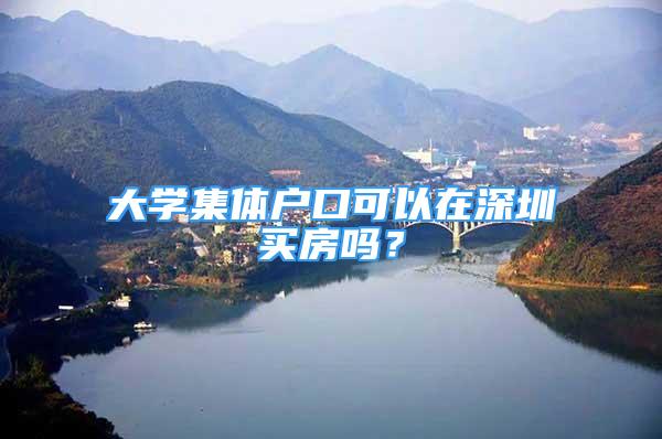 大学集体户口可以在深圳买房吗？