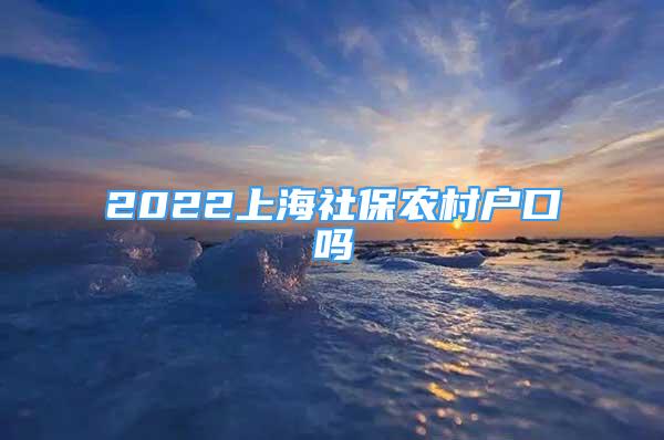 2022上海社保农村户口吗
