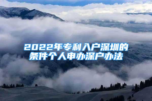 2022年专利入户深圳的条件个人申办深户办法
