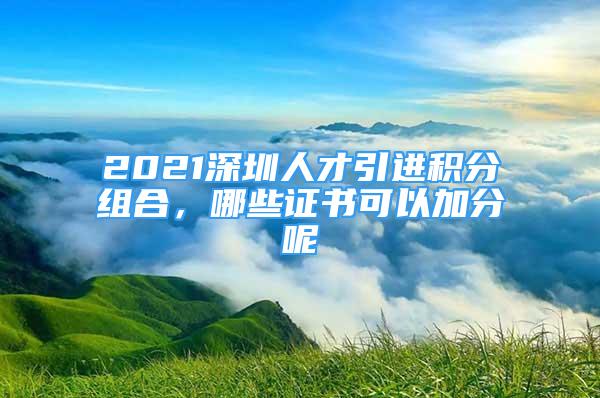 2021深圳人才引进积分组合，哪些证书可以加分呢