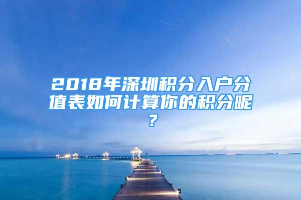 2018年深圳积分入户分值表如何计算你的积分呢？