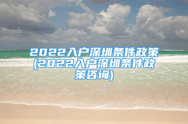 2022入户深圳条件政策(2022入户深圳条件政策咨询)