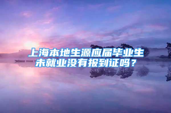上海本地生源应届毕业生未就业没有报到证吗？
