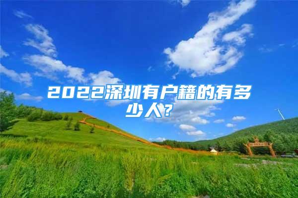 2022深圳有户籍的有多少人？