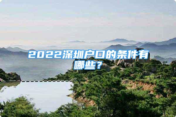 2022深圳户口的条件有哪些？