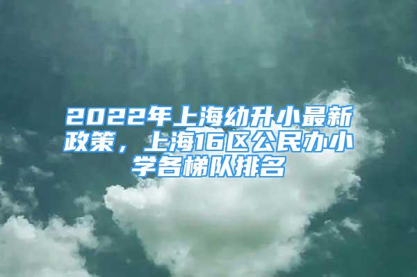 2022年上海幼升小最新政策，上海16区公民办小学各梯队排名
