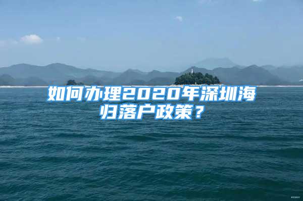 如何办理2020年深圳海归落户政策？